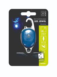 Rechargeable LED JEWEL for dog - Blue - Black Dog Panamá