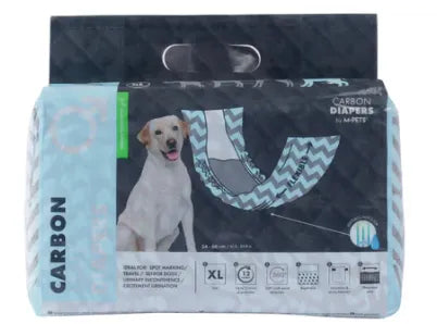 CARBON DIAPERS - Male Dog - (XL) - 18 pcs - Black Dog Panamá