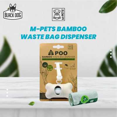 POO BAMBOO Waste Bag Dispenser with natural Vegetable Base waste bags - Black Dog Panamá