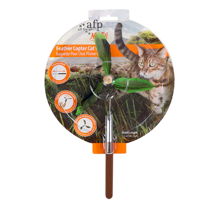 Natural Instinct - Feather Copter Cat Wand-Green - Black Dog Panamá