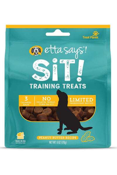 Etta Says Sit! Training Treats Snack con Mantequilla de Maní para Perros - 4 oz