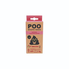 POO Dog Waste Bags (60 bags) - Rose Scented - Black Dog Panamá