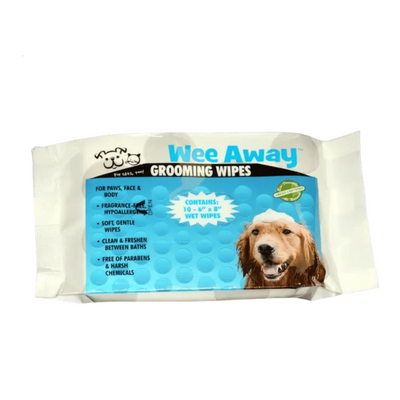 HYPOALLERGENIC WEE AWAY GROOMING WIPES TRAVEL - Black Dog Panamá