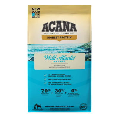 Acana Wild Atlantic Alimento con Pescado del Atlántico para Perros - Todas las Razas - Sin Cereales - 25 lb