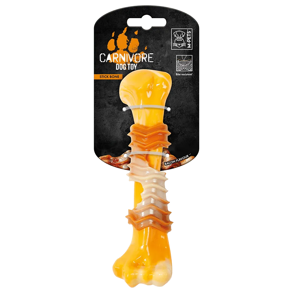 CARNIVORE Dog Toy Stick Bone - Bacon scent 17.8 x 4.9 x 4 cm - Black Dog Panamá