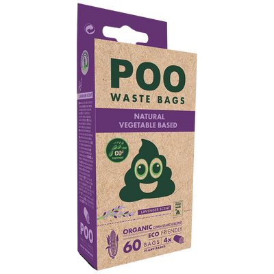 Poo Dog Waste Bags (60 bags) - Lavender Scented - Black Dog Panamá