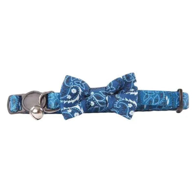 CAT COLLAR W BOWKNOT BLUE - Black Dog Panamá