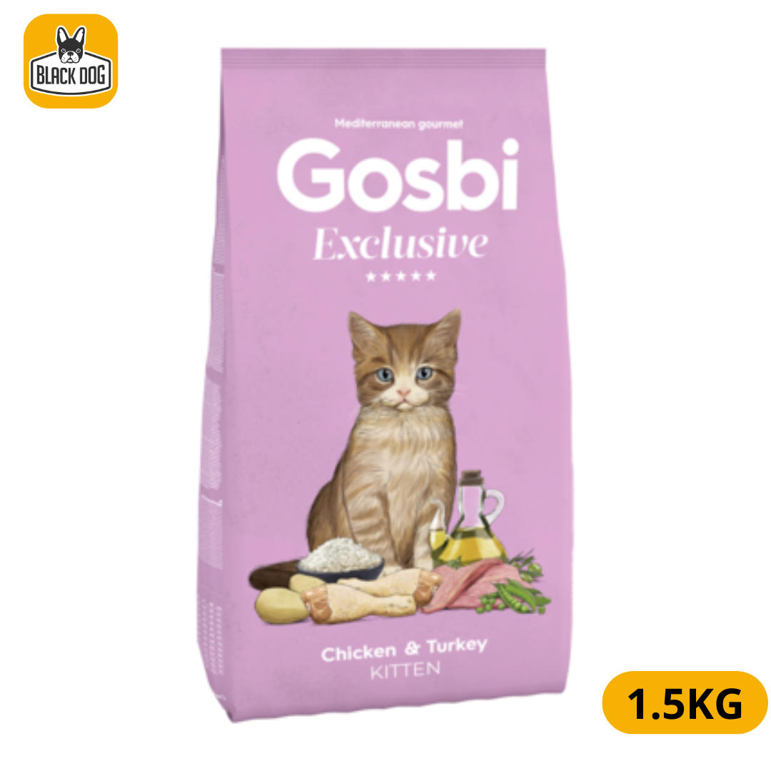GOSBI EXCLUSIVE CAT CHICKEN & TURKEY KITTEN 1,5 Kg. - Black Dog Panamá
