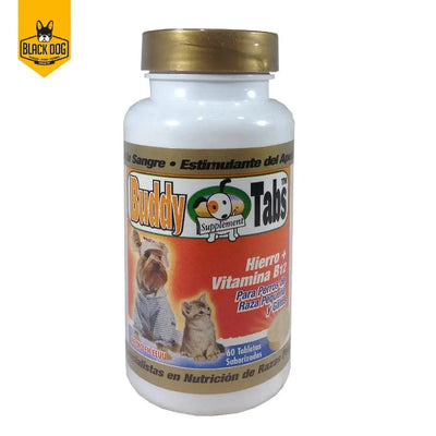 BUDDY TABS HIERRO + B12 60 TAB DORADO INSUVET