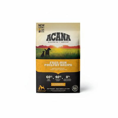 Acana Heritage Free-Run Poultry Alimento con Aves de Corral para Perros - Todas las Razas - Sin Cereales - 25 lb