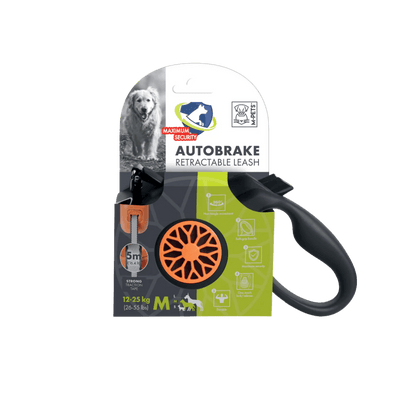 MPETS AUTOBRAKE Retractable Smart Leash – M Black Dog Panamá