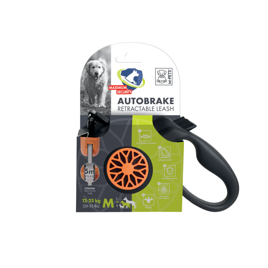 MPETS AUTOBRAKE Retractable Smart Leash – M