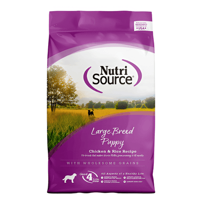 NutriSource Large Breed Puppy Alimento con Pollo y Arroz para Cachorros de Razas Grandes - 12 lb Black Dog Panamá