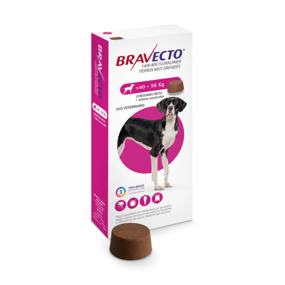 BRAVECTO 40KG -56KG 1400MG - Black Dog Panamá