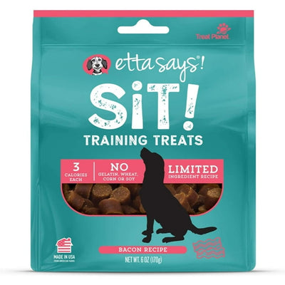 Etta Says Sit! Training Treats Snack con Tocino para Perros – 4 oz
