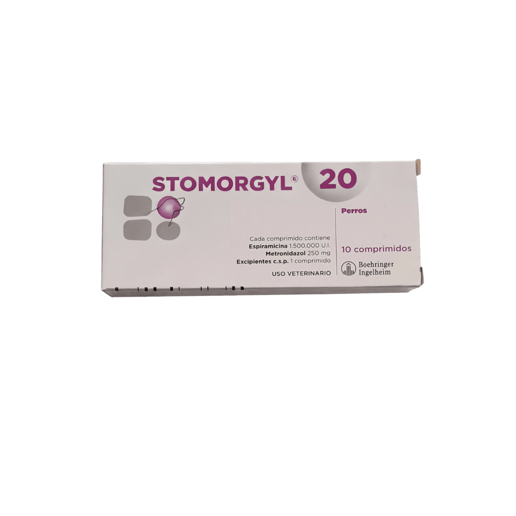 Stomorgyl 20 Antibiótico – 10 Comprimidos Black Dog Panamá