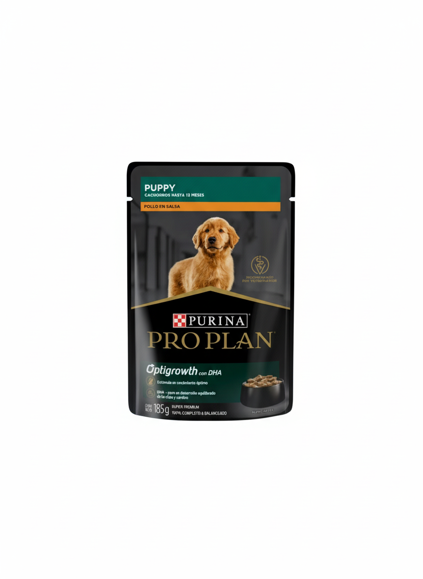 PP PUPPY DOG OPTIGROWTH POLLO EN SALSA 24X85G - Black Dog Panamá