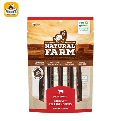 6" Gourmet Collagen Sticks, Beef Flavor 5-pack - Black Dog Panamá