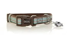 DOOG COLLAR BROWN AND BLUE ZIGZAG LARGE - Black Dog Panamá