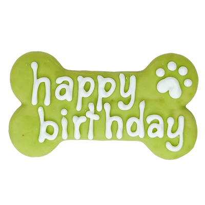 Bosco and Roxys Green Happy Birthday Bone – 6" Black Dog Panamá