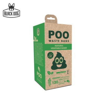 POO Dog Waste Bags (120 bags) - Mint Scented - Black Dog Panamá