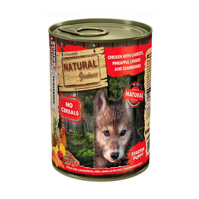 NGD STARTER PUPPY POLLO CON ZANAHORIAS, PIÑA, SEMILLA DE LINO Y ARÁNDANOS ROJOS 400G - Black Dog Panamá