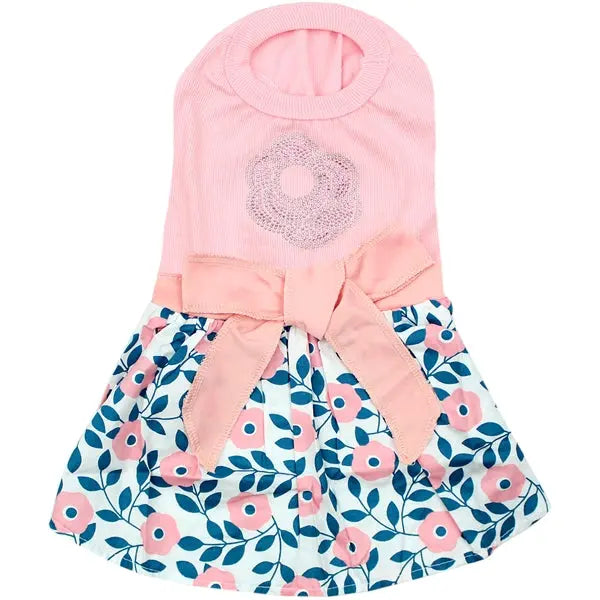 Cherry Blossoms Dress - Pink - Pink / XS