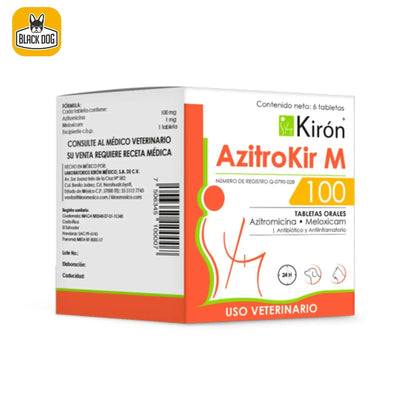 Caja de AzitroKir M100 tabletas orales para uso veterinario en perros y gatos