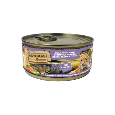 NGC CODORNIZ CON RIÑONES DE CERDO, ZANAHORIA, JUDIAS Y TOMILLO 170G (ESTERILIZADOS)- EXOTIC - Black Dog Panamá