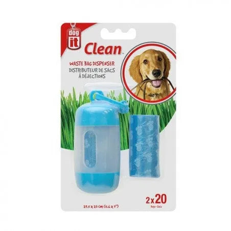DOGIT DISPENSADOR DE BOLSA AZUL 2 ROLLOS DE 20 BOLSAS C/U - Black Dog Panamá