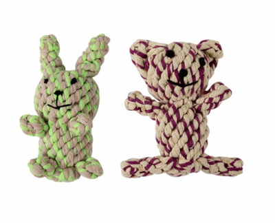 PAWISE DOG TOY ROPE BEAR AND BUNNY DISPL - Black Dog Panamá