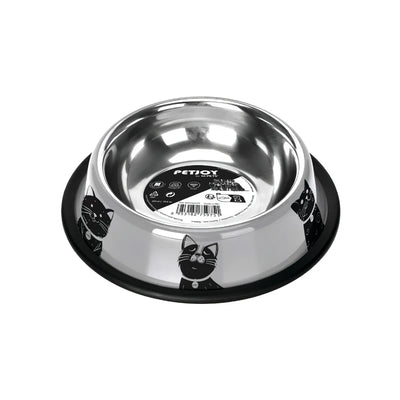 PETJOY CatFamily Stainless Bowl M - Black & White 850 ml - Black Dog Panamá