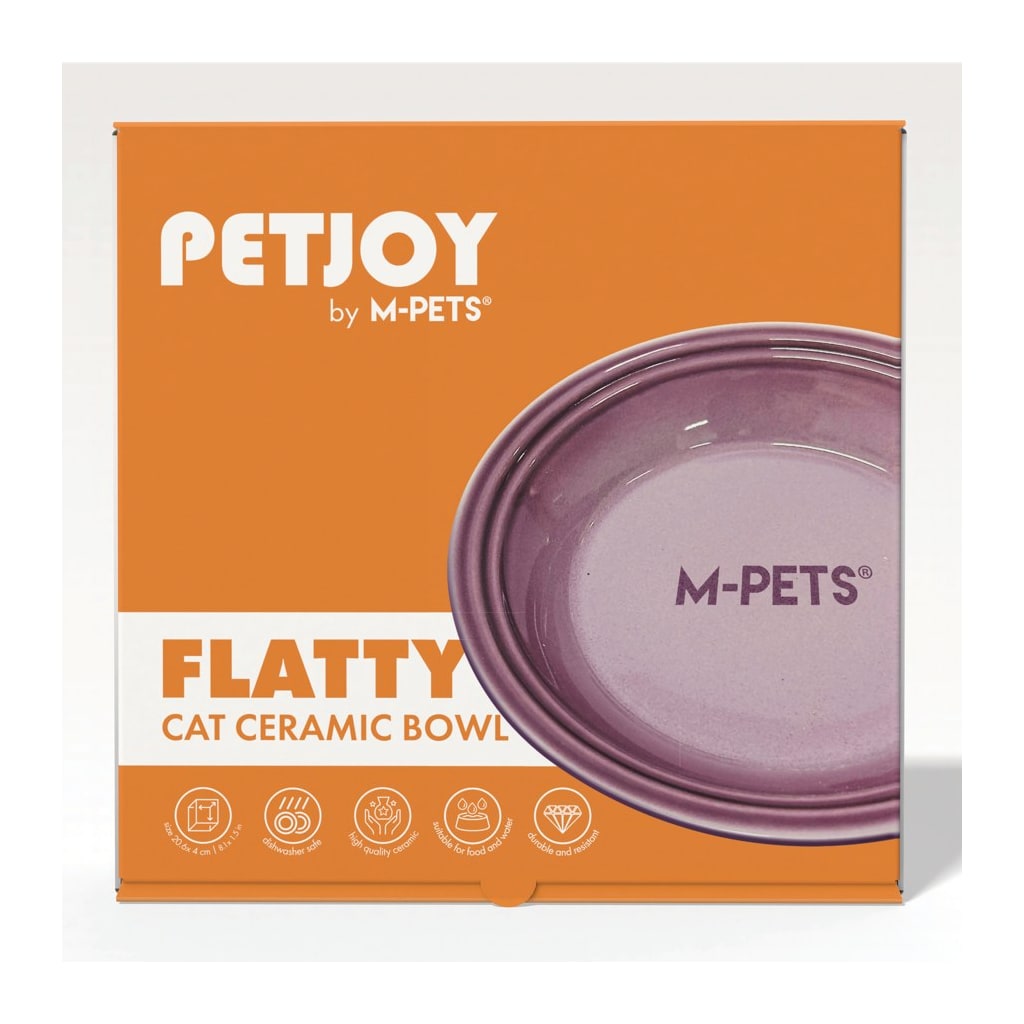 Petjoy M-Pets Petjoy Flatty Ceramic Bowl - Purple 500 ml