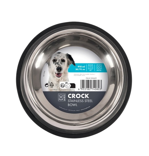 M-pets Crock Stainless Steel Bowl - L