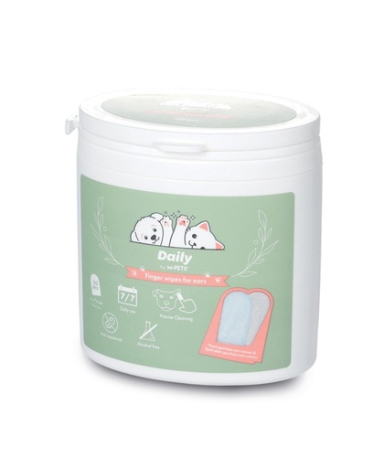 M-pets Daily Double-sided Finger Wipes For Ears 50 Pcs