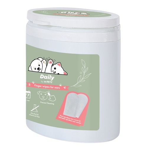 M-pets Daily Double-sided Finger Wipes For Ears 50 Pcs