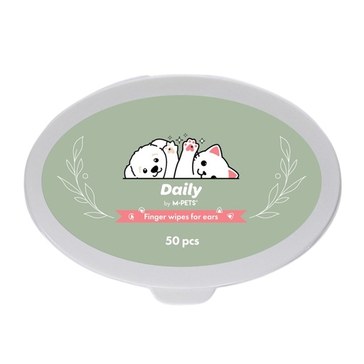 M-pets Daily Double-sided Finger Wipes For Ears 50 Pcs
