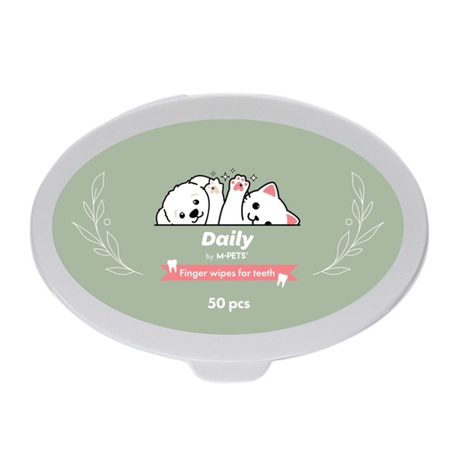 M-pets Daily Double-sided Finger Wipes For Teeth - 50 Pcs