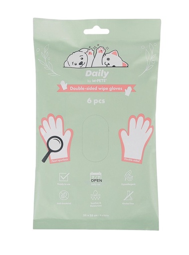 M-pets Daily Double-sided Wipe Gloves - 6 Pcs