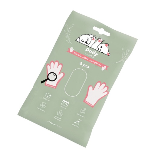 M-pets Daily Double-sided Wipe Gloves - 6 Pcs