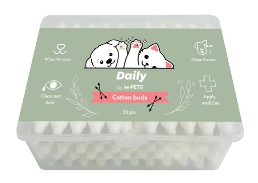 M-pets Daily Pet Cotton Buds 10.8 X 8.7 X 4cm - 55 Pcs