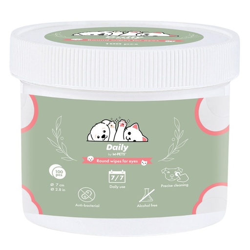 M-pets Daily Round Wipes For Eyes 100 Pcs