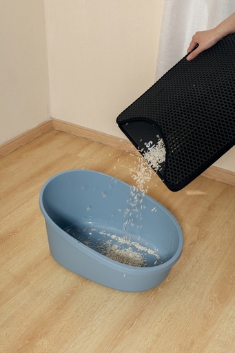 M-pets Duplex Cat Litter Mat - Vertical Black