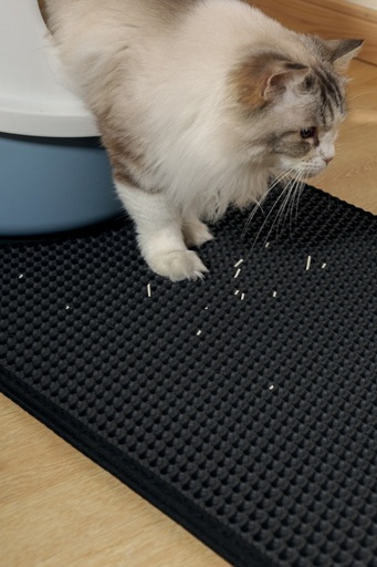 M-pets Duplex Cat Litter Mat - Vertical Black