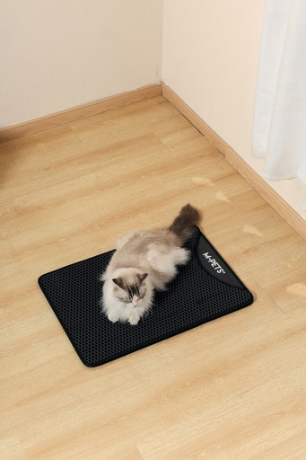 M-pets Duplex Cat Litter Mat - Vertical Black