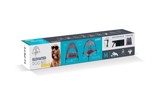 M-pets Elevated Dog Bed With Sun Shade M