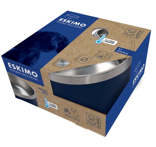 M-pets Eskimo Double Wall Bowl 2l - Blue