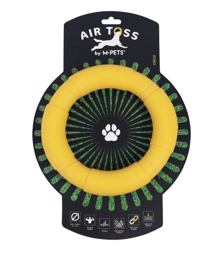 M-pets Air Toss Dog Floating Toy Circle - Yellow