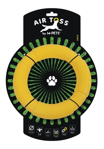 M-pets Air Toss Dog Floating Toy Circle - Yellow