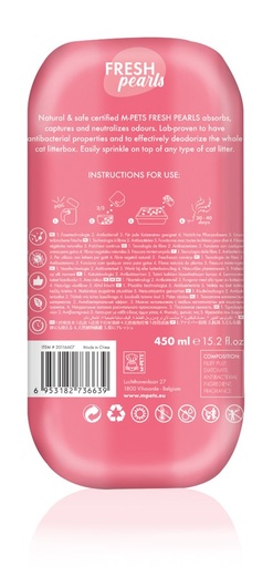 M-pets Fresh Pearls Natural Cat Litter Deodoriser - Floral 450ml